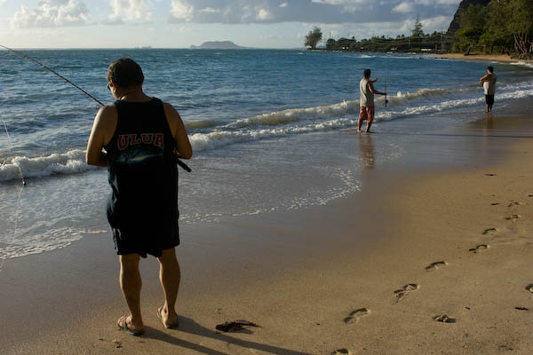 On the beach.