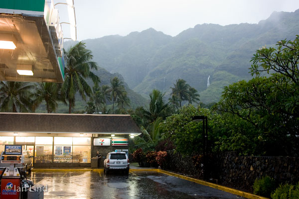 Waterfalls visible from the 7-11 Store.