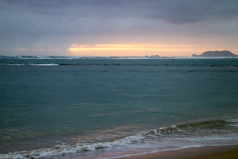 On the beach in Kaaawa